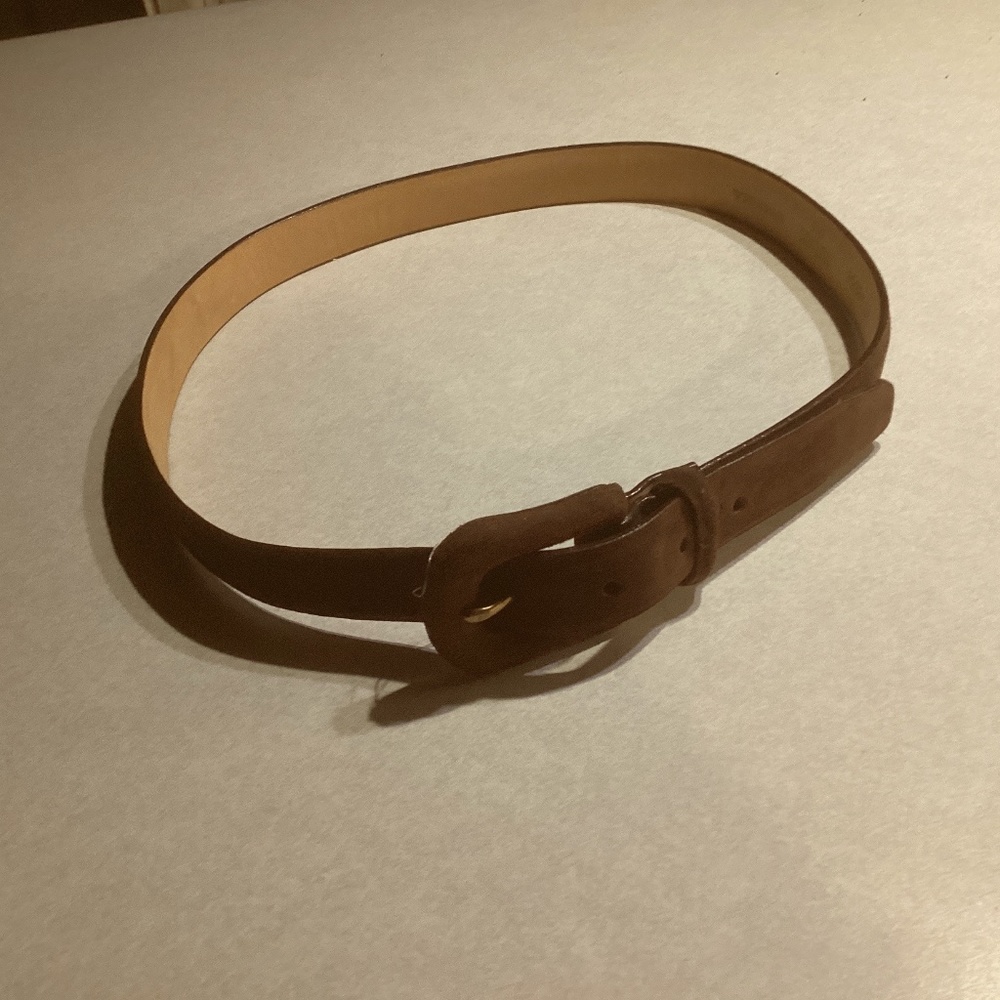 Women 32” suede leather brown belt
